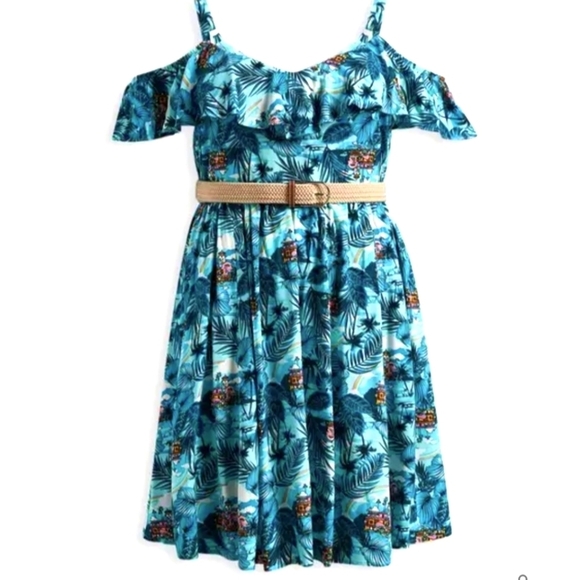 Torrid Disney Collab Encanto Cold Shoulder Colorful Sz. 1 1X 14-16 Dress NWT - Picture 3 of 16